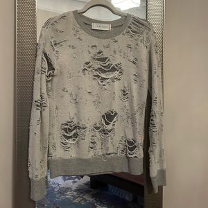 IRO Jeans Kismet Distressed Sweater in Gray; size XS; great! condition!
